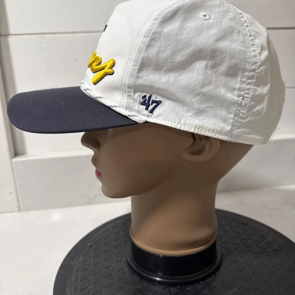 '47 Brand Indiana Pacers NBA Rope Mesh Snapback‎ Hat Cap WHITE Adjustable Mens